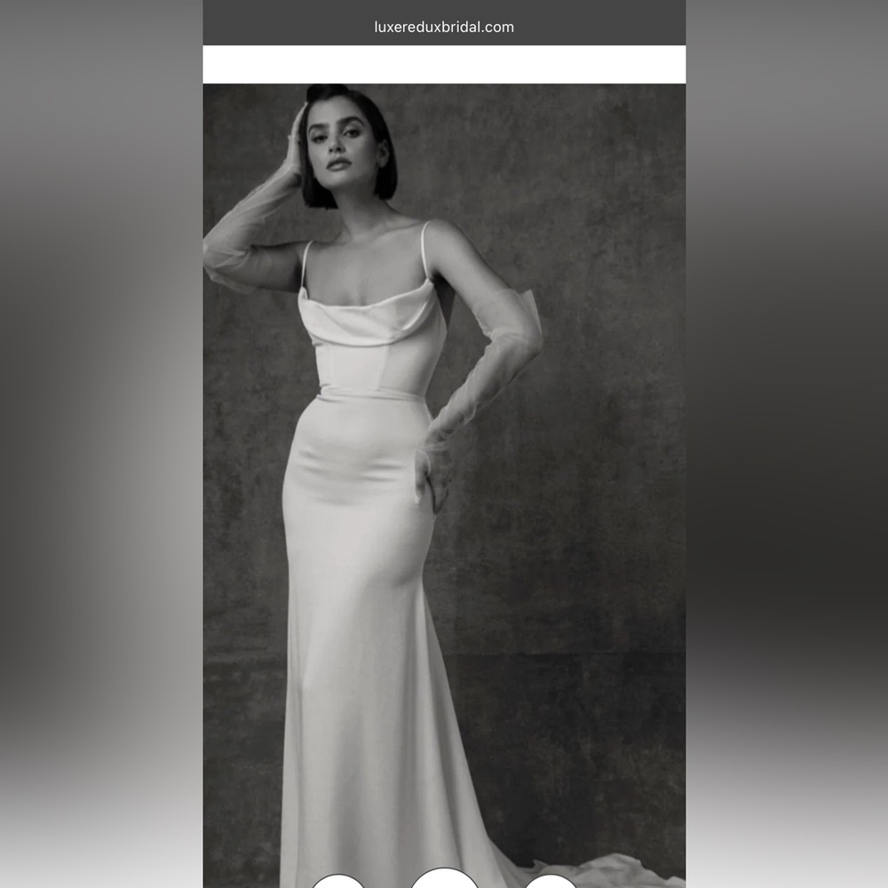 Sarah Seven Strapless Cream Gown